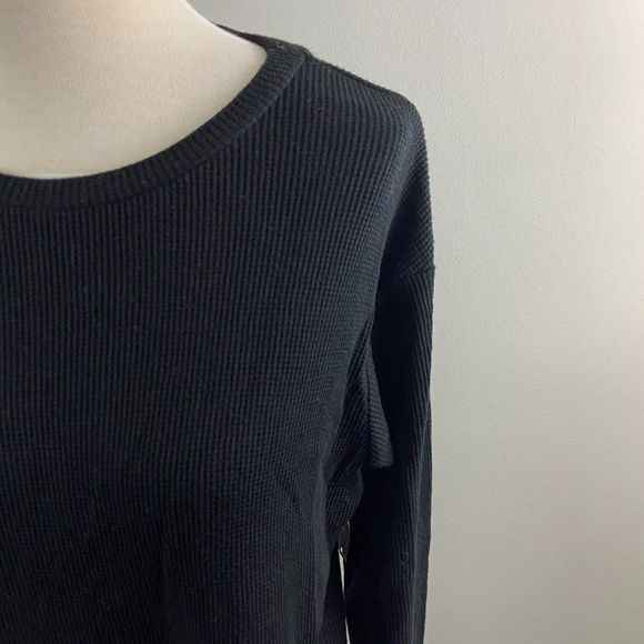 NWT RDI Black Waffle‎ Crew Neck Long Sleeve Shirt (M) - Picture 3 of 8